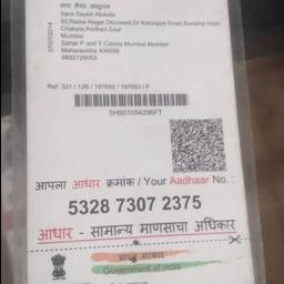 Before - Aadhaar Card DOB Edit