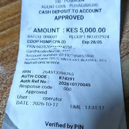 Bank Deposit Receipt Edit