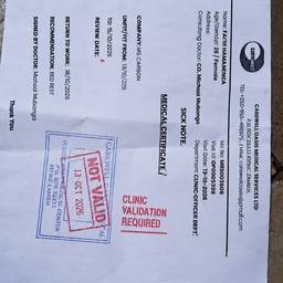 Remove Stamp from Medical Certificate