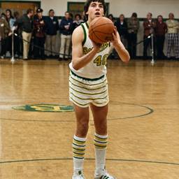Colorized Vintage Basketball Photo