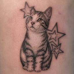 After - Cat Tattoo Photo Fusion