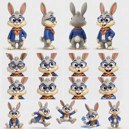 After - 3D Rabbit Mascot Sheet