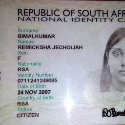 Después - Editar carnet de identidad sudafricano