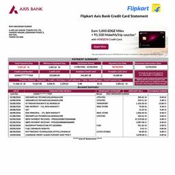 Credit Card Statement Edit