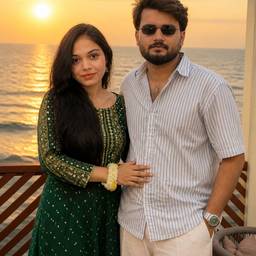 Après - Photo Romantique de Couple au Coucher de Soleil