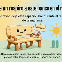 Cartoon Bench Recess Poster