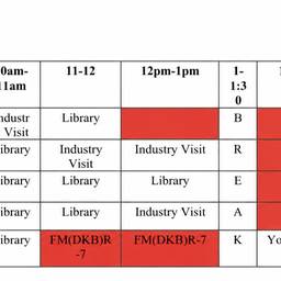 Color Fill Schedule Table