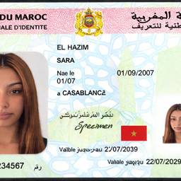 Realistic Moroccan ID Card