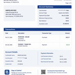 Before - Edited Bank Statement