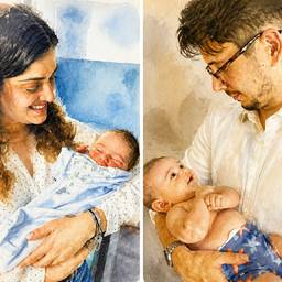 Watercolor Family Portrait
