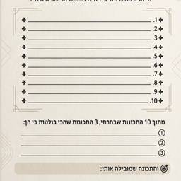 Hebrew Strengths Worksheet