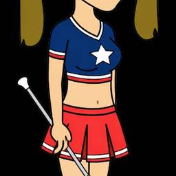 Cartoon Cheerleader Baton Edit