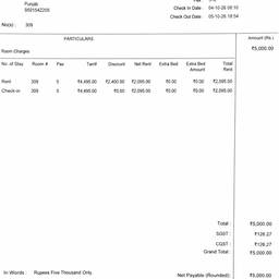 After - Hotel Bill Amount Edit