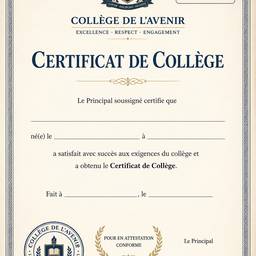 College Certificate Template