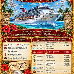 Après - Affiche de Voyage d'Anniversaire en Croisière