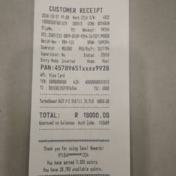 Fuel Receipt Amount Edit