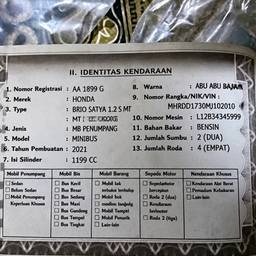 Vehicle Registration Card Edit