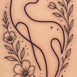 Depois - Contorno de Tatuagem Floral