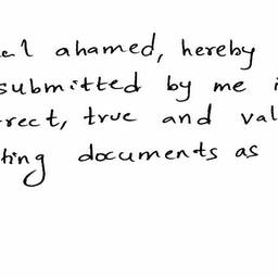 Handwritten Declaration Text