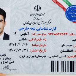 Depois - Edição de Cartão de Identidade Iraniano