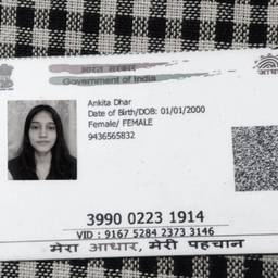 Antes - Editar fecha de nacimiento en tarjeta Aadhaar