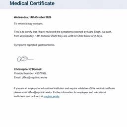 Medical Certificate Date Edit