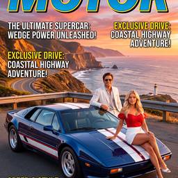 Retro Car Magazine Cover