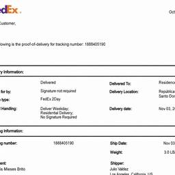 FedEx Delivery Document Edit