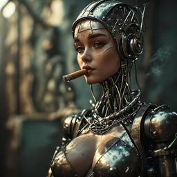 Cyborg Portrait With Cigar