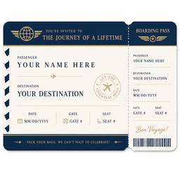 Vintage Boarding Pass Invite