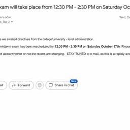 Midterm Exam Email Edit