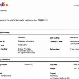 After - FedEx Receipt Edit