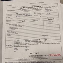 University Receipt Amount Edit