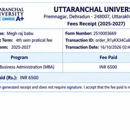 Después - Recibo oficial de pago de tasas universitarias