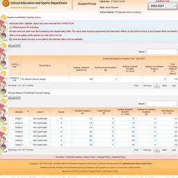 Après - Modification du tableau du portail étudiant