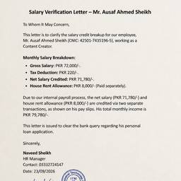 Salary Verification Letter