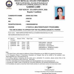 Edit Text on Admit Card