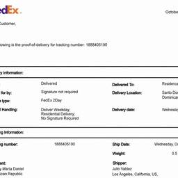 Après - Modifier la preuve de livraison FedEx