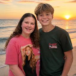 Beach Sunset Couple Photo