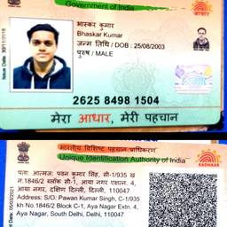 Vorher - Geburtsdatum auf der Aadhaar-Karte ändern