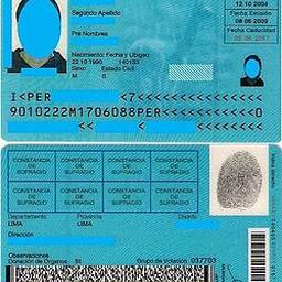 Avant - Modification de carte DNI péruvienne