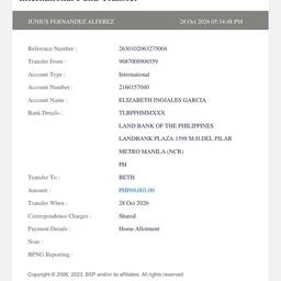 Antes - Editar Recibo de Transferencia Bancaria