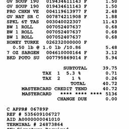 After - Crisp Walmart Receipt Text