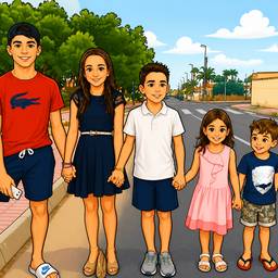 After - Cartoon Family Portrait