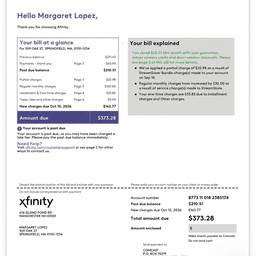 Depois - Alterar o nome na fatura da Xfinity