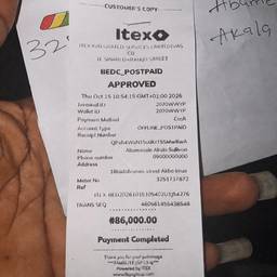 Receipt Amount Change