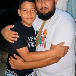 Father and Son Hug