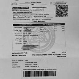 Antes - Digitalização de recibo em preto e branco limpa