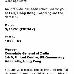 Interview Email Date Edit