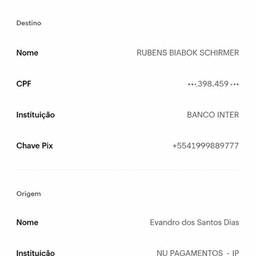 Depois - Edição de data em comprovante Pix